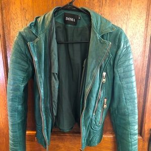 Doma forest green leather jacket size S